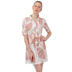 Blush Orchard Belted Shirt Dress by andStretch