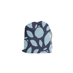 Orchard Fruits In Blue Drawstring Pouch (xs) by andStretch