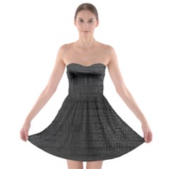 Black Alligator Skin Strapless Bra Top Dress by LoolyElzayat