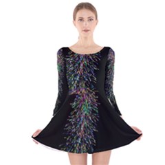 Galaxy Space Long Sleeve Velvet Skater Dress by Sabelacarlos