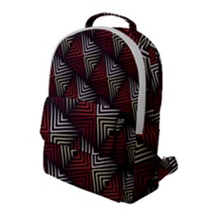 Abstract Zigzag Motif Flap Pocket Backpack (large) by tmsartbazaar