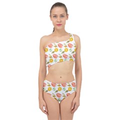 Citrus Gouache Pattern Spliced Up Two Piece Swimsuit by EvgeniaEsenina