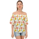 Citrus Gouache Pattern Off Shoulder Short Sleeve Top View1