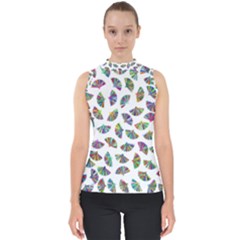 Folding Fan Background Wallpaper Mock Neck Shell Top by HermanTelo