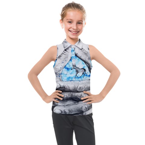 Hands Horse Hand Dream Kids  Sleeveless Polo Tee by HermanTelo