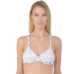 Multicolored Hands Silhouette Motif Design Reversible Tri Bikini Top by dflcprintsclothing