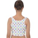 Multicolored Hands Silhouette Motif Design Velvet Crop Top View2