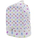 Multicolored Hands Silhouette Motif Design Zip Bottom Backpack View1