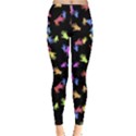 Multicolored Hands Silhouette Motif Design Leggings  View1