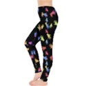 Multicolored Hands Silhouette Motif Design Leggings  View3