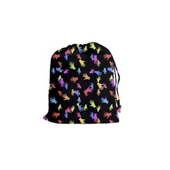 Multicolored Hands Silhouette Motif Design Drawstring Pouch (small) by dflcprintsclothing