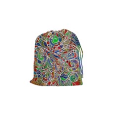 Pop Art - Spirals World 1 Drawstring Pouch (small) by EDDArt
