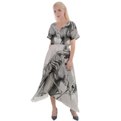 Custom Horse Cross Front Sharkbite Hem Maxi Dress by HermanTelo