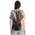 Digital Geometry V-Neck Flutter Sleeve Top View2