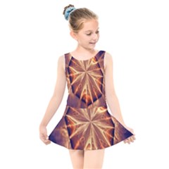 Sun Fractal Kids  Skater Dress Swimsuit by Sparkle
