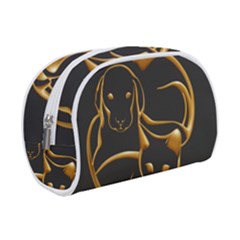 Gold Dog Cat Animal Jewel Makeup Case (small) by HermanTelo