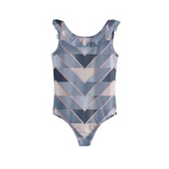 Modern Triangles Kids  Frill Swimsuit by LoolyElzayat