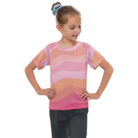 Pink Color Tints Pattern Kids  Mesh Piece Tee by brightlightarts