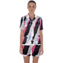 Abstract Space Pattern Design Satin Short Sleeve Pyjamas Set View1