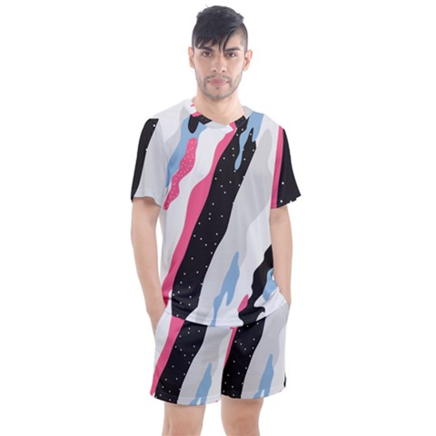 Abstract Space Pattern Design Men s Mesh Tee And Shorts Set by brightlightarts