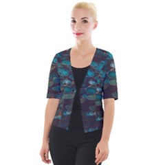 Realeafs Pattern Cropped Button Cardigan by Sparkle