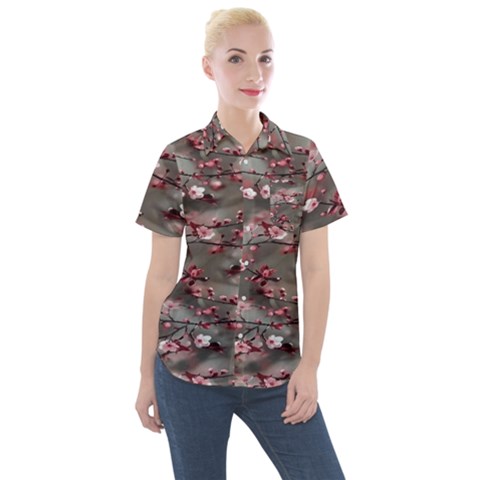 Realflowers Women s Short Sleeve Pocket Shirt by Sparkle