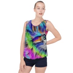 Rainbowcat Bubble Hem Chiffon Tank Top by Sparkle