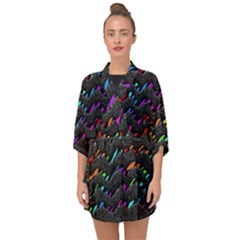 Rainbowwaves Half Sleeve Chiffon Kimono by Sparkle
