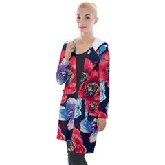 Flowers Pattern Hooded Pocket Cardigan by Sparkle