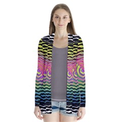 Rainbowwaves Drape Collar Cardigan by Sparkle