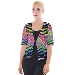 Rainbowwaves Cropped Button Cardigan by Sparkle