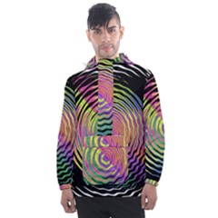 Rainbowwaves Men s Front Pocket Pullover Windbreaker by Sparkle