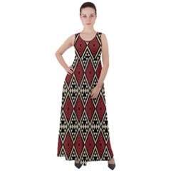 Motif Boho Style Geometric Empire Waist Velour Maxi Dress by tmsartbazaar