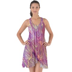 Marbling Abstract Layers Show Some Back Chiffon Dress by kaleidomarblingart