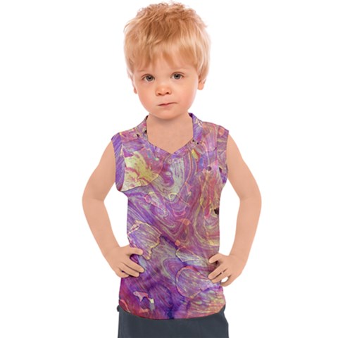 Marbling Abstract Layers Kids  Sport Tank Top by kaleidomarblingart