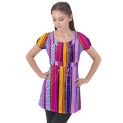 Fashion Belts Puff Sleeve Tunic Top by essentialimage