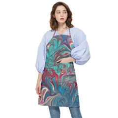 Psychedelic Marbling Patterns Iv Pocket Apron by kaleidomarblingart
