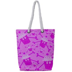Cupycakespink Full Print Rope Handle Tote (small) by DayDreamersBoutique