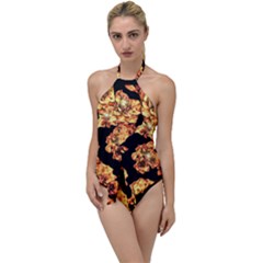 Copper Floral Go With The Flow One Piece Swimsuit by Janetaudreywilson
