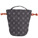 Skull And Spider Web On Dark Background Drawstring Bucket Bag View1