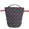 Skull And Spider Web On Dark Background Drawstring Bucket Bag View2