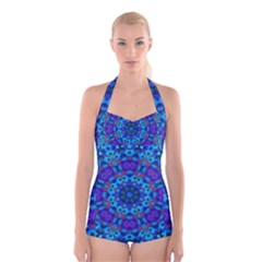 Motif Boyleg Halter Swimsuit  by Sobalvarro