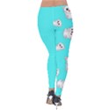 Azure blue and Crazy kitties pattern, cute kittens, cartoon cats theme Velvet Leggings View2