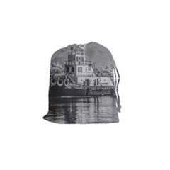 Tugboat At Port, Montevideo, Uruguay Drawstring Pouch (small) by dflcprintsclothing