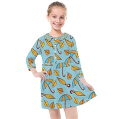 New Season Umbrella Kids  Quarter Sleeve Shirt Dress by designsbymallika
