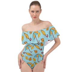 New Season Umbrella Off Shoulder Velour Bodysuit  by designsbymallika