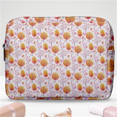 Orange Pink Tree Pattern Make Up Pouch (large) by designsbymallika