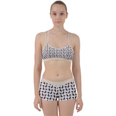 Lady Cat Pattern, Cute Cats Theme, Feline Design Perfect Fit Gym Set by Casemiro