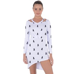 Riding Bike Motif Print Pattern Asymmetric Cut-out Shift Dress by dflcprintsclothing