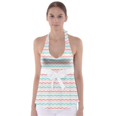 Aqua Coral Waves Babydoll Tankini Top by CuteKingdom